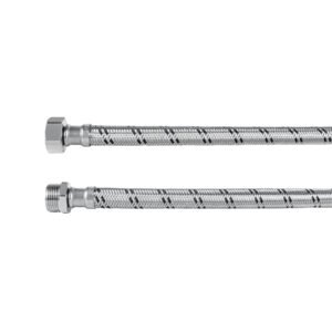 Manguera para boiler, acero inox. 3/4'H x 3/4'M, 60 cm