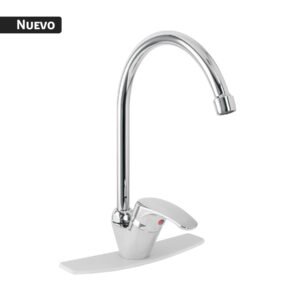 Monomando para fregadero, ABS, cuello curvo, BASIC
