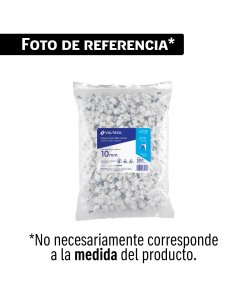 Bolsa con 100 grapas blancas de 8.5 mm para cable plano