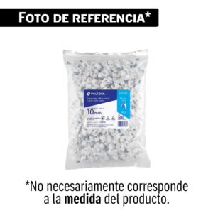 Bolsa con 100 grapas blancas de 8.5 mm para cable plano