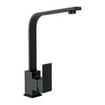 Monomando cuello alto para fregadero, negro, FOSET KUBO