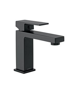 Monomando corto para lavabo, negro, FOSET KUBO