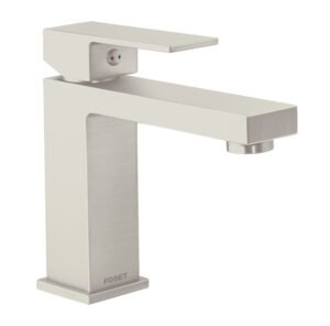 Monomando corto para lavabo, satín, FOSET KUBO