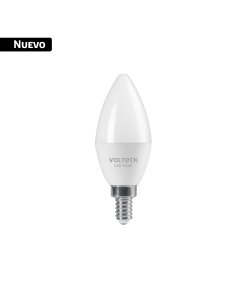 Foco LED tipo vela 4W (25W) 2400K luz ámbar, E12, VOLTECK