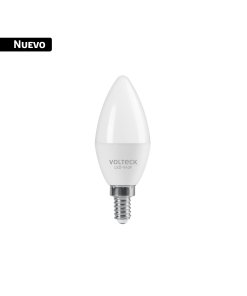 Foco LED tipo vela 4W (25W), luz blanca brillante 6500K, E12