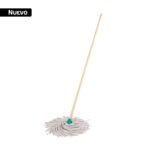 Trapeador tipo mechudo 250g intercambiable, con bastón 120cm