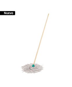 Trapeador tipo mechudo 250g intercambiable, con bastón 120cm