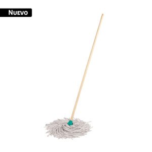 Trapeador tipo mechudo 250g intercambiable, con bastón 120cm