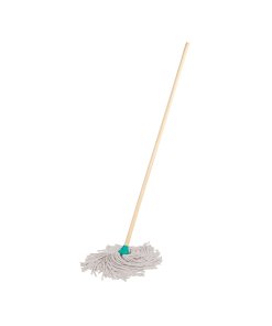 Trapeador tipo mechudo 350g intercambiable, con bastón 120cm