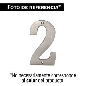 Número 2 de latón sólido 4', níquel satín, HERMEX