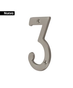Número 3 de latón sólido 4', níquel satín, HERMEX