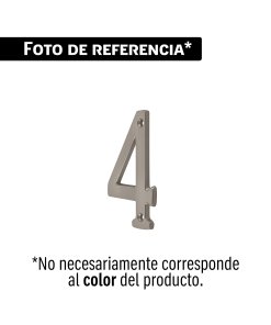 Número 4 de latón sólido 4', níquel satín, HERMEX