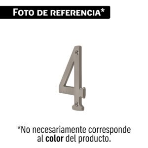 Número 4 de latón sólido 4', níquel satín, HERMEX