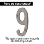 Número 9 de latón sólido 4', níquel satín, HERMEX