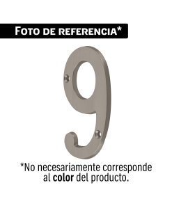 Número 9 de latón sólido 4', níquel satín, HERMEX