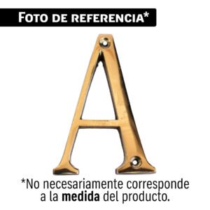 Letra A de latón sólido 4', latón brillante, HERMEX