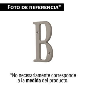 Letra B de latón sólido 4', níquel satín, HERMEX