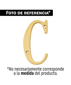 Letra C de latón sólido 4', latón brillante, HERMEX