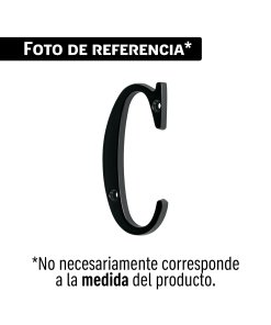 Letra C de latón sólido 4', negro, HERMEX