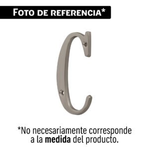 Letra C de latón sólido 4', níquel satín, HERMEX