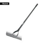 Rastrillo aireador de 19 dientes, mango 54', fibra vidrio