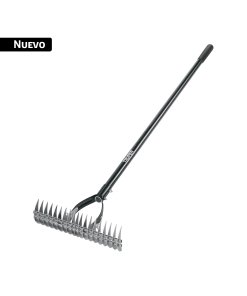 Rastrillo aireador de 19 dientes, mango 54', fibra vidrio