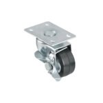 Rodaja hule 2-1/2', placa giratoria con freno, balero, 50kg