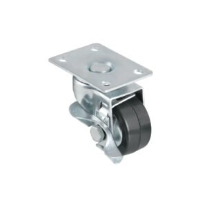 Rodaja hule 2-1/2', placa giratoria con freno, balero, 50kg