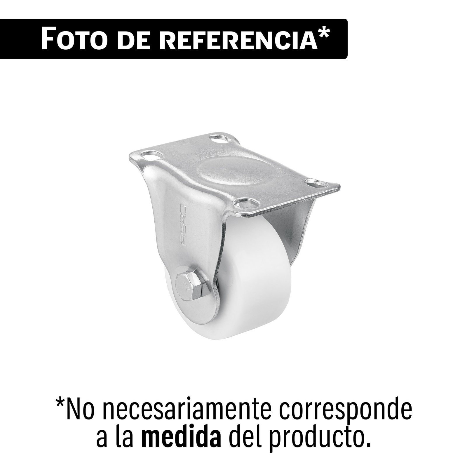 RO-214.jpg Rodaja de polietileno 2 1/2' placa fija con balero, FIERO - Imagen 1