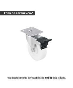 Rodaja de polietileno 2' placa giratoria, con freno, balero