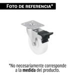 Rodaja de polietileno 2 1/2' giratoria, con freno, balero