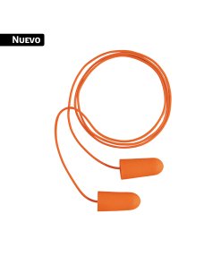 Tapón auditivo desechable con cordón, caja 100 pz