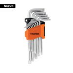 Juego de 13 llaves torx largas con organizador abatible